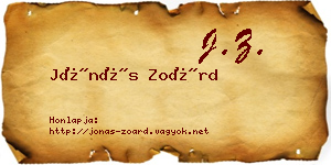 Jónás Zoárd névjegykártya
