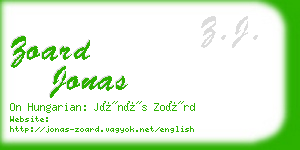 zoard jonas business card