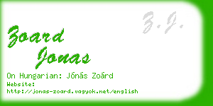 zoard jonas business card
